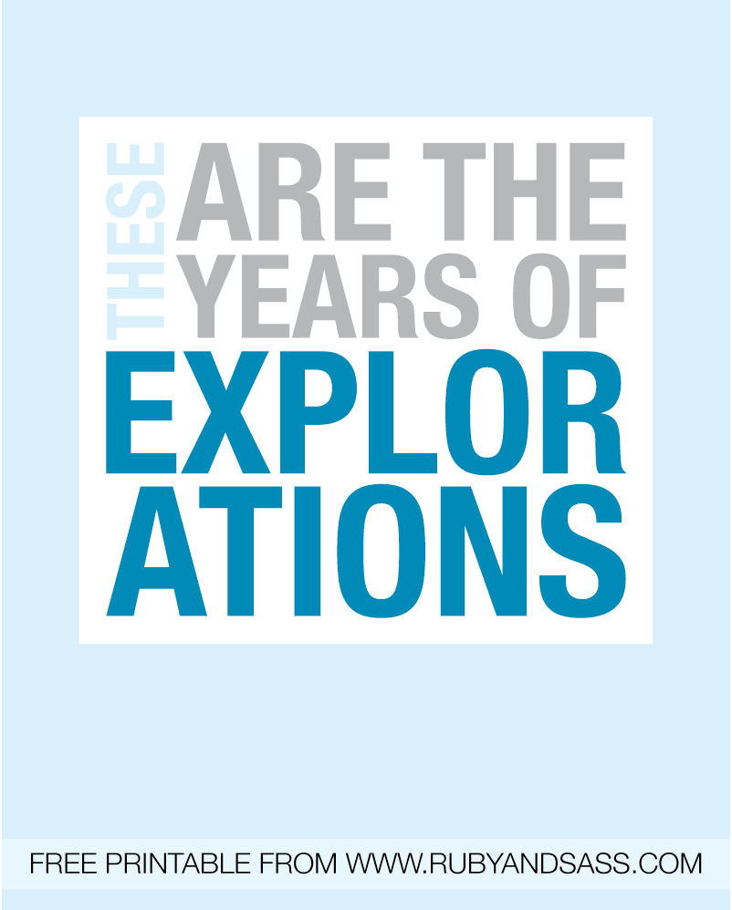 These Are the Years for Explorations Printable by Ruby and Sass