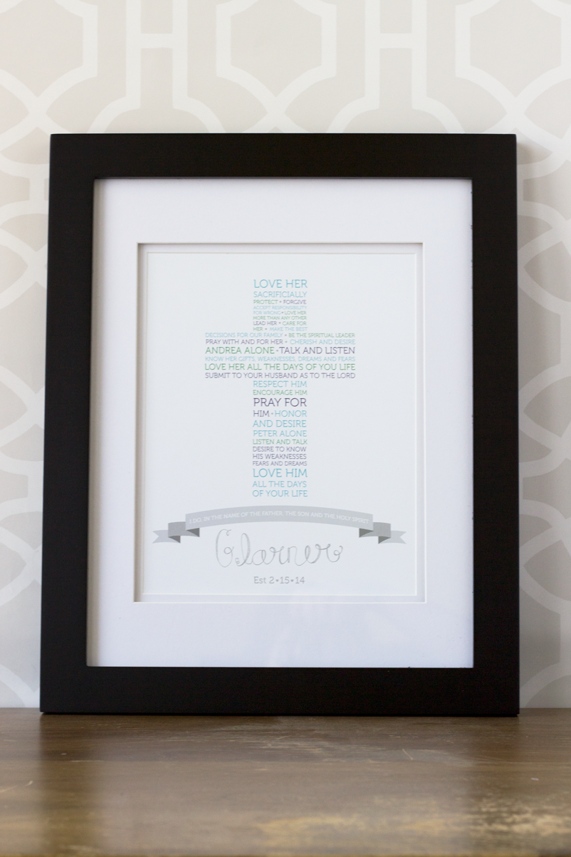Custom Vows Wedding Print by Ruby and Sass
