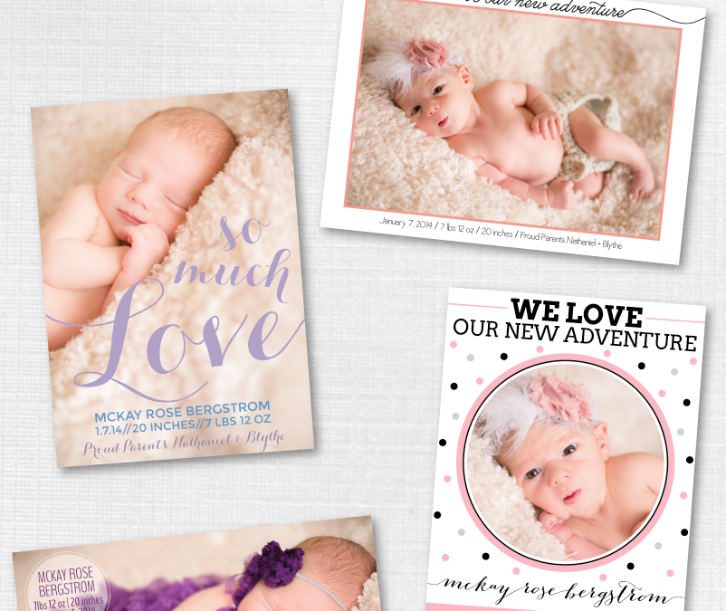 They’re Here! Sweet, Simple and Sassy Downloadable Birth Announcements
