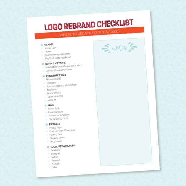 Logo Rebrand Checklist Freebie